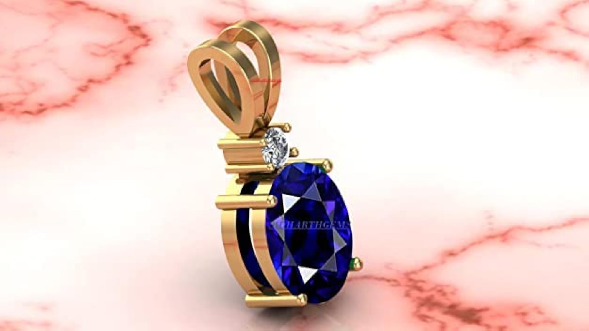 5.25 Ratti Blue Sapphire Gold Plated Pendant